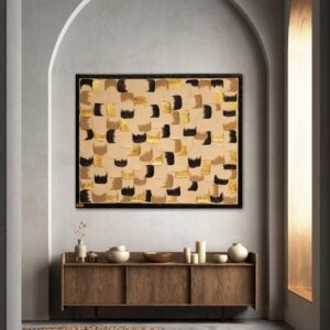 Maryam Art Gallery – Handmade Canvas Wall Art אמנות קנבס בעבודת יד בצבע מוקה ושחור וחום